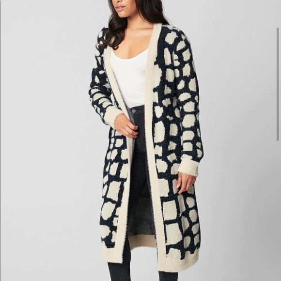 BLANK NYC My Everything Fuzzy Printed Cardigan XS - Picture 5 of 12